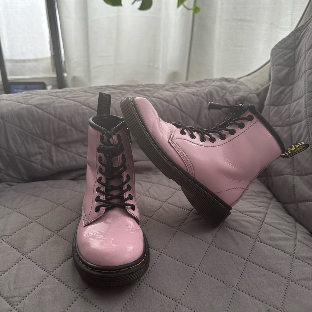 Dr. "Doc" Martens Junior 1460 Lace Up Boots Pale Pink Patent US Child Size 12